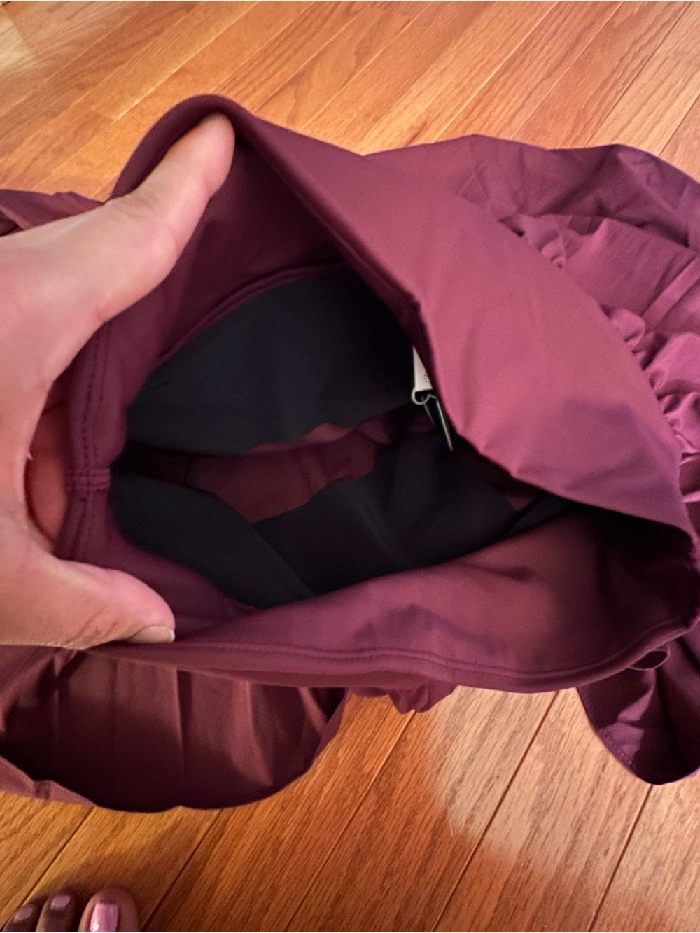 Halara Burgundy high-waisted tummy control Activewear Maxi Skirt (M) - Picture 4 of 6